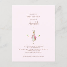 Postal Pedro rosado simple el conejo