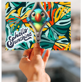 Postal Peek A Boo Birdie Hello Sunshine