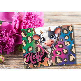 Postal Peek A Boo Cow Hello