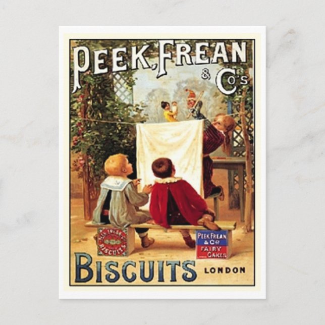 Postal Peek Frean Cos. Biscuits London Vintage Ad (Anverso)