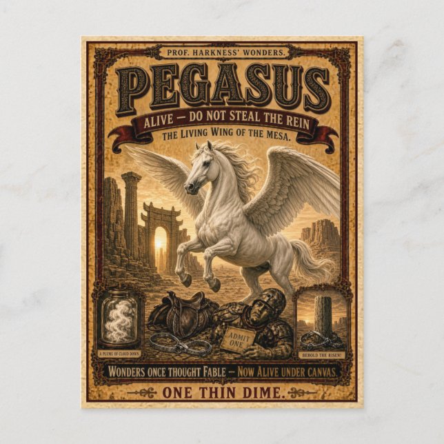 Postal Pegaso, Monstruo de Circo Antiguo (Anverso)