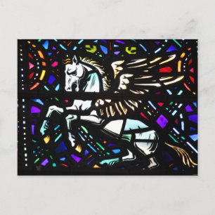 Postal Pegasus WingHorse Stained Glass Fantasy