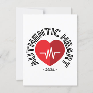 Postal Pegatina Auténtico Corazón 2024