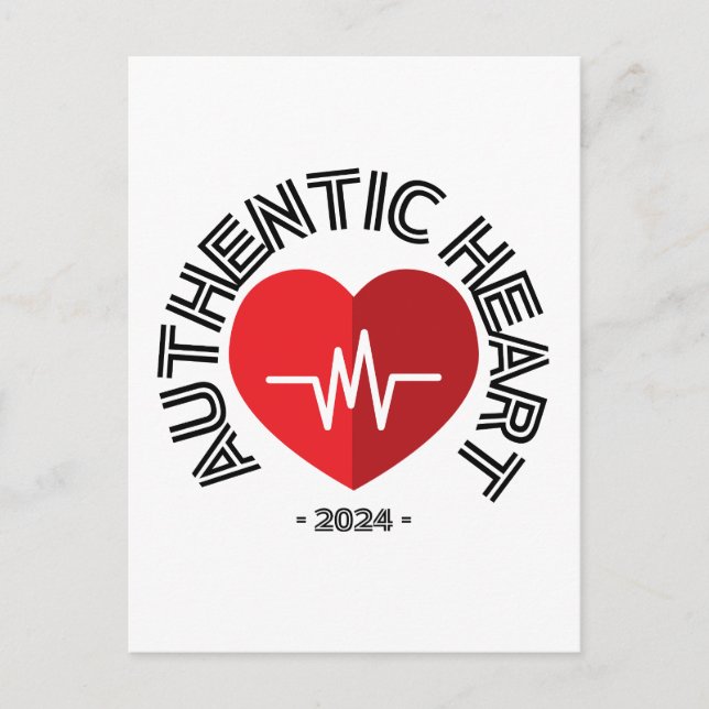 Postal Pegatina Auténtico Corazón 2024 (Anverso)
