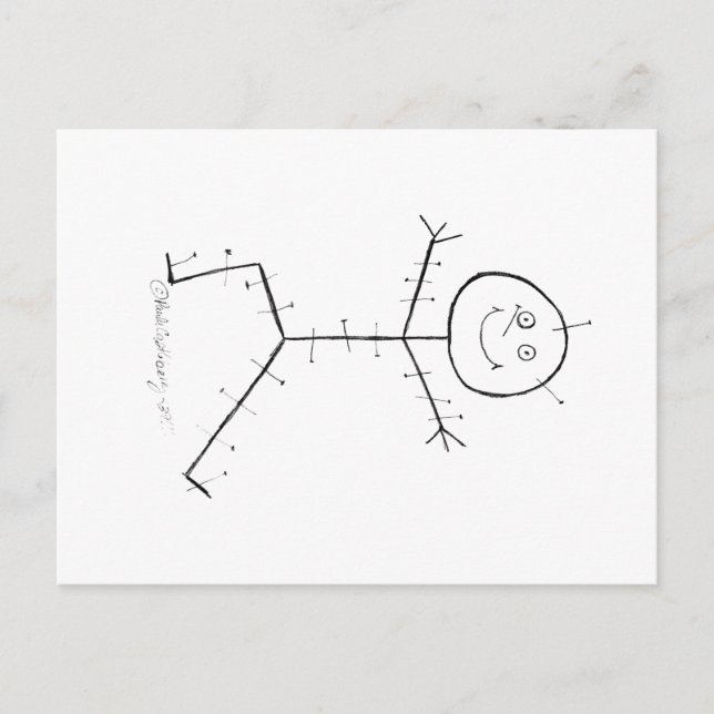 Postal Pegatina de acupuntura (Anverso)