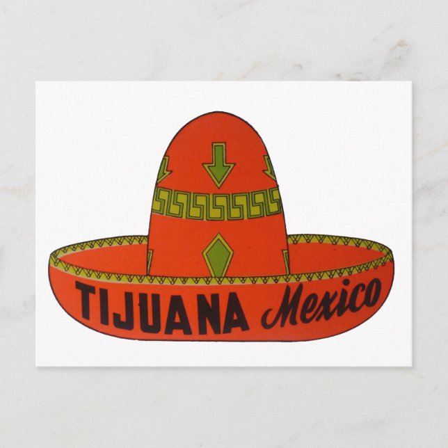 Postal Pegatina de viajes de Tijuana (Anverso)