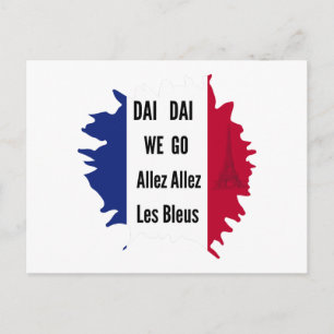 Postal Pegatina Francia Fútbol 2026 Allez Les Bleus