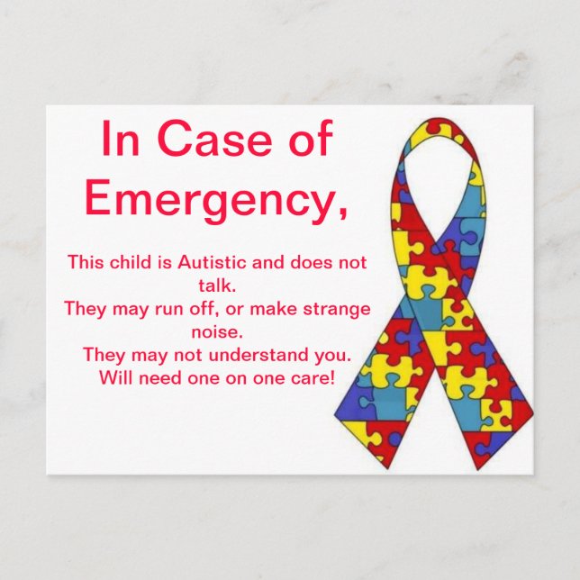 Postal Pegatinas de alerta de emergencia (Anverso)