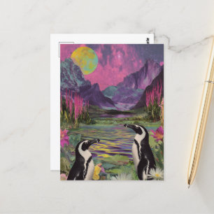 Postal Peguins Surreal Mixed media