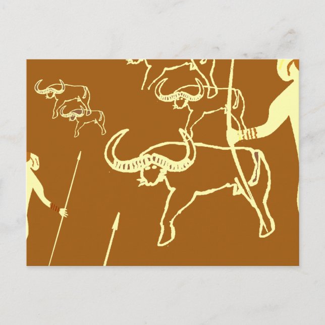 Postal Peinture rupestre tassili préhistoire  (Anverso)