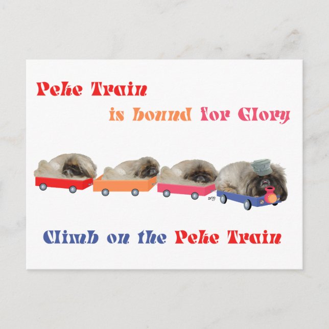 Postal Peke Train - Con destino a la gloria (Anverso)