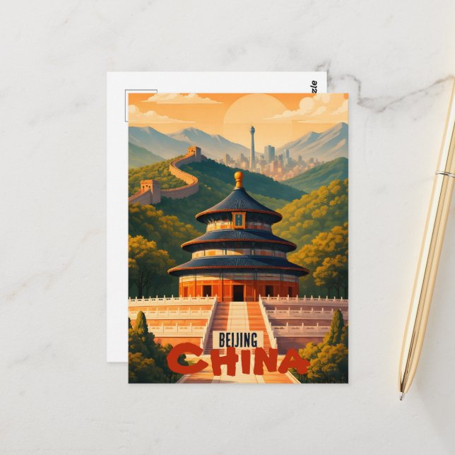 Postal Pekín China (Anverso/Reverso In Situ)