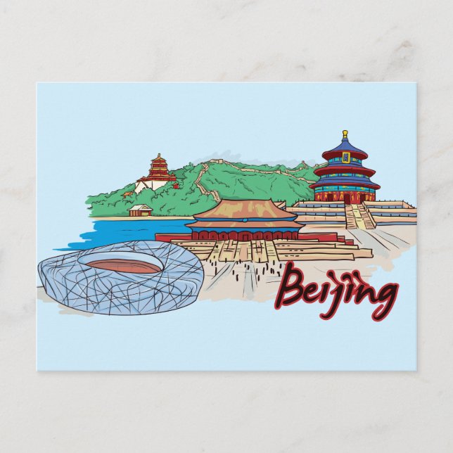 Postal Pekín, ciudad famosa de China (Anverso)