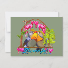 Postal Pekin Robins: el amor de Leiothrix nunca falla