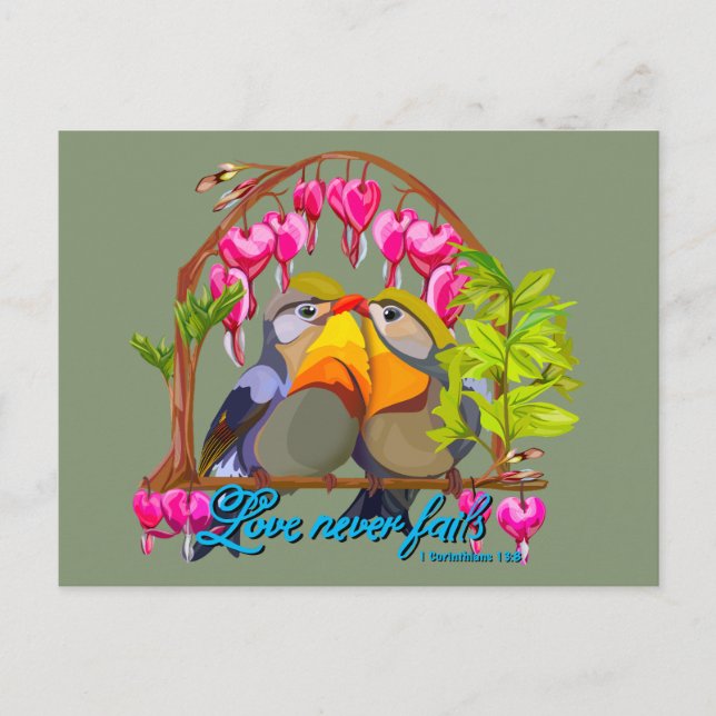 Postal Pekin Robins: el amor de Leiothrix nunca falla (Anverso)