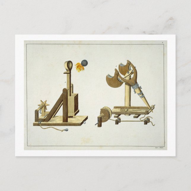 Postal Pelea con 'Fuego griego', plato de 'A History of t (Anverso)