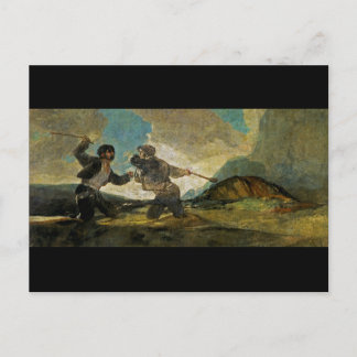 Postal Pelea con los niños por Francisco Goya c 1820