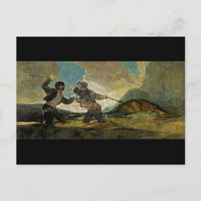 Postal Pelea con los niños por Francisco Goya c 1820 (Anverso)