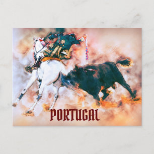 Postal Pelea de toros de Portugal