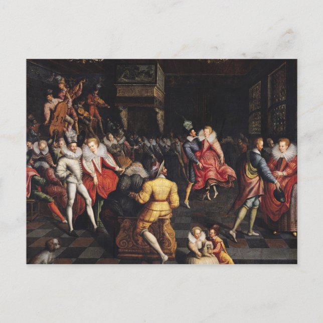 Postal Pelea en la Corte de Valois (Anverso)