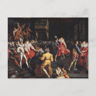 Postal Pelea en la Corte de Valois