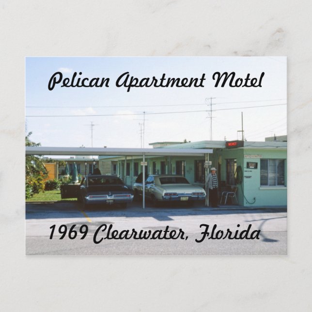 Postal Pelican Apartment Motel Florida Postcard (Anverso)