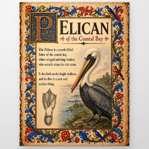 Postal Pelícano, Arte de Bestiario Medieval