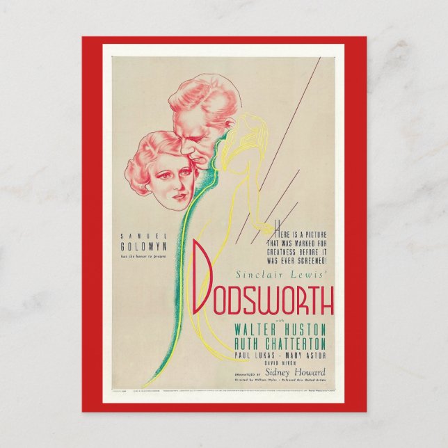 Postal Película Dodsworth (1935), película de movimiento, (Anverso)