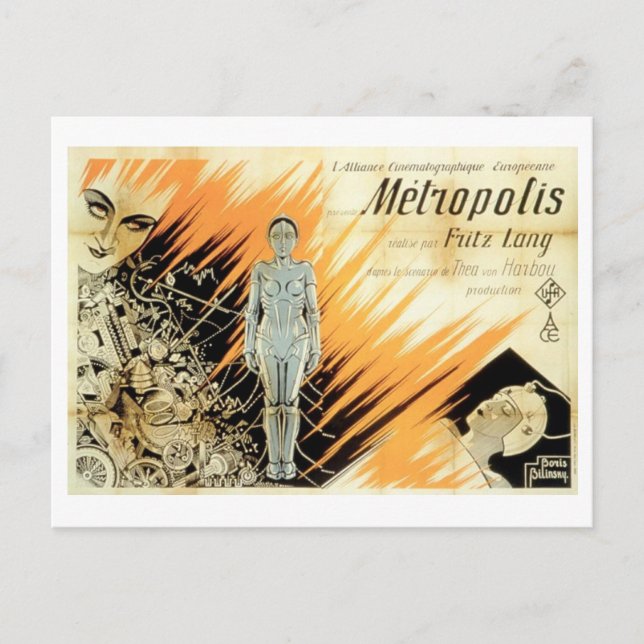 Postal Película Metropolis de 1927 (Anverso)