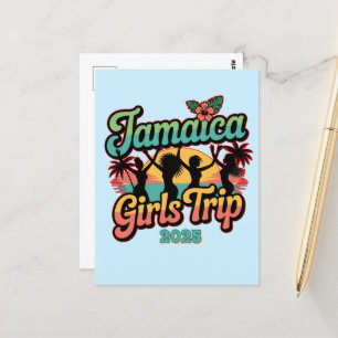 Postal Película tropical de viajes de Chicas de Jamaica 2