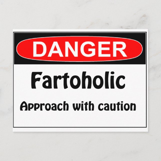 Postal Peligro Fartoholic el Farting (Anverso)
