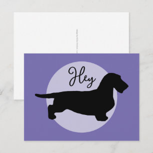 Postal Pelo duro de Dachshund - Silhouette 1