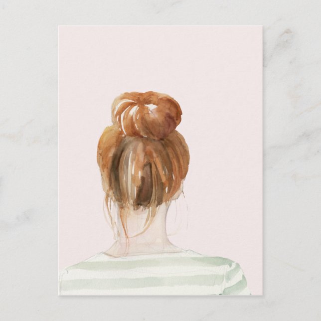Postal Pelo Rojo Top Knot Bun (Anverso)