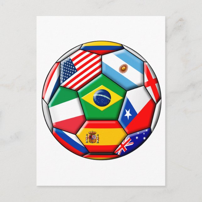Postal Pelota con banderas (Anverso)