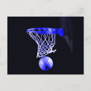 Postal pelota de baloncesto azul