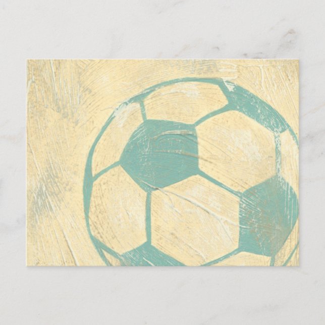 Postal Pelota de fútbol azul Pastel por Chariklia Zarris (Anverso)