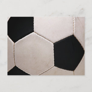 Postal Pelota de fútbol blanca y negra