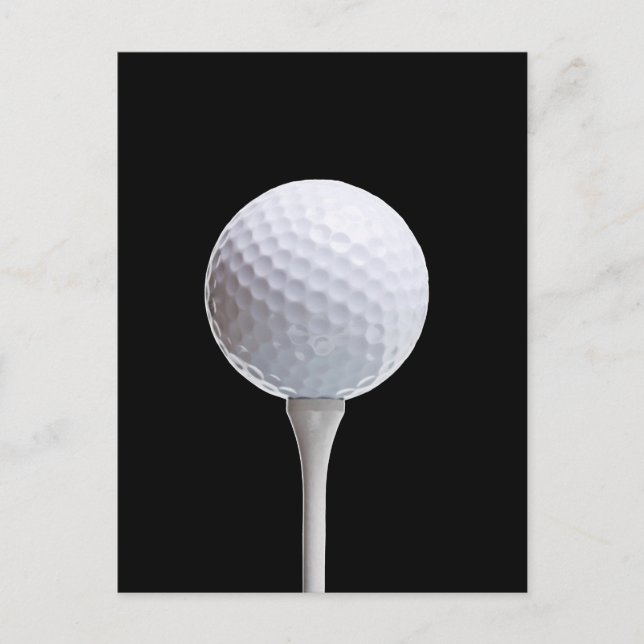 Postal Pelota de golf y té en negro - Personalizado (Anverso)