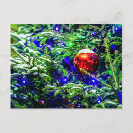 Postal Pelota de Navidades rojos, árbol de prurito verde