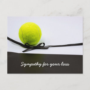 Postal Pelota de tenis de condolencias de simpatía cinta 