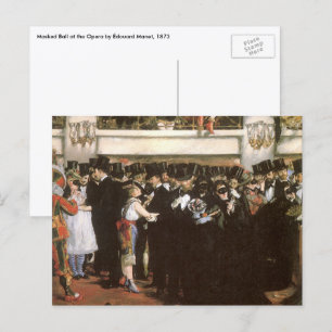 Postal Pelota enmascarada en la ópera de Edouard Manet