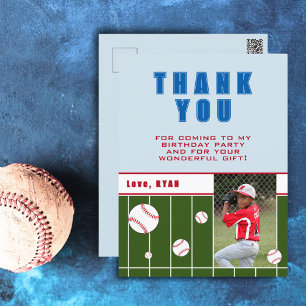 Postal Pelotas de béisbol Cumpleaños de niños Foto Gracia