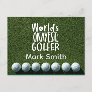 Postal Pelotas de golf en hierba verde El mejor golfista