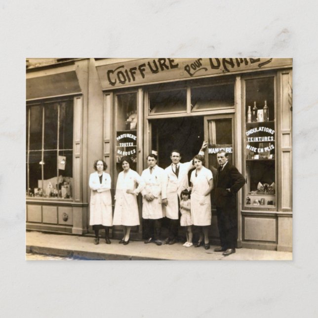 Postal Peluquería, 1930 (Anverso)