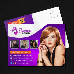 Postal Peluquería de belleza de peinados modernos de cabe