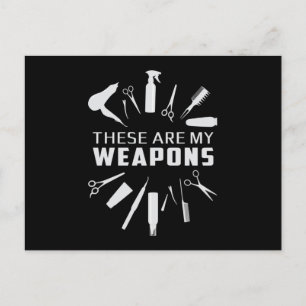 Postal Peluquero Estilista de Pelo Barbero Regalo de Arma