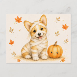 Postal Pembroke Welsh Corgi Momia Halloween