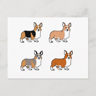 Postal pembroke welsh corgi todos los colores personaliza