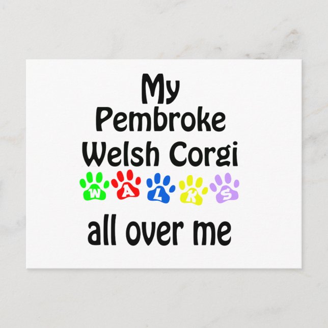 Postal Pembroke Welsh Corgi Walks Design (Anverso)