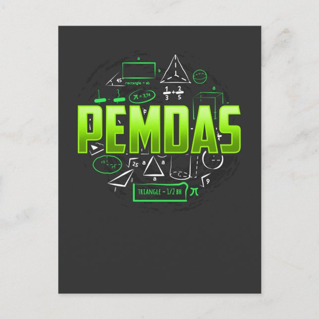 Postal Pemdas Math Teacher Matemática Estudiantil (Anverso)